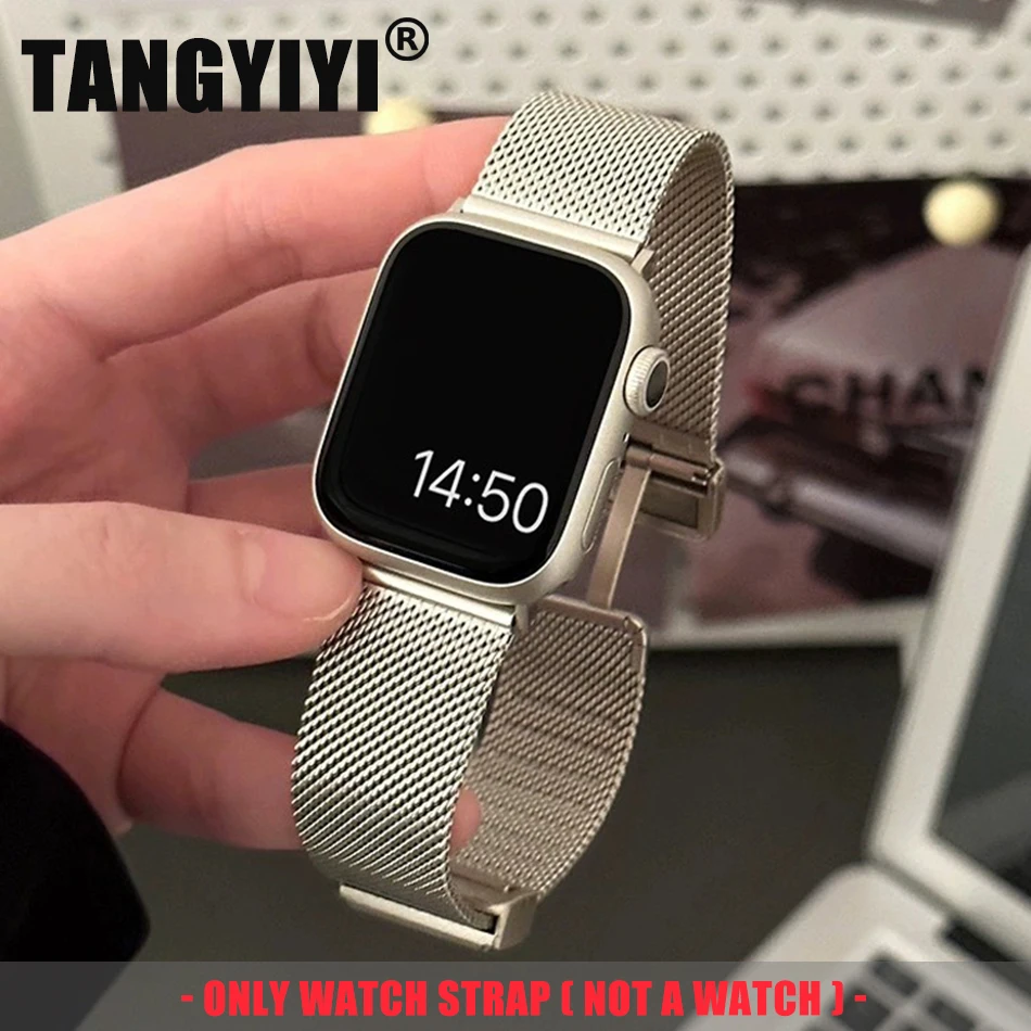 Milanese Metal Magnetic Buckle Strap For Apple Watch Band S10 9 8 7 6 SE 5 4 3 38/40/41/42/44/45/46/49mm IWatch Ultra 2 Bracelet