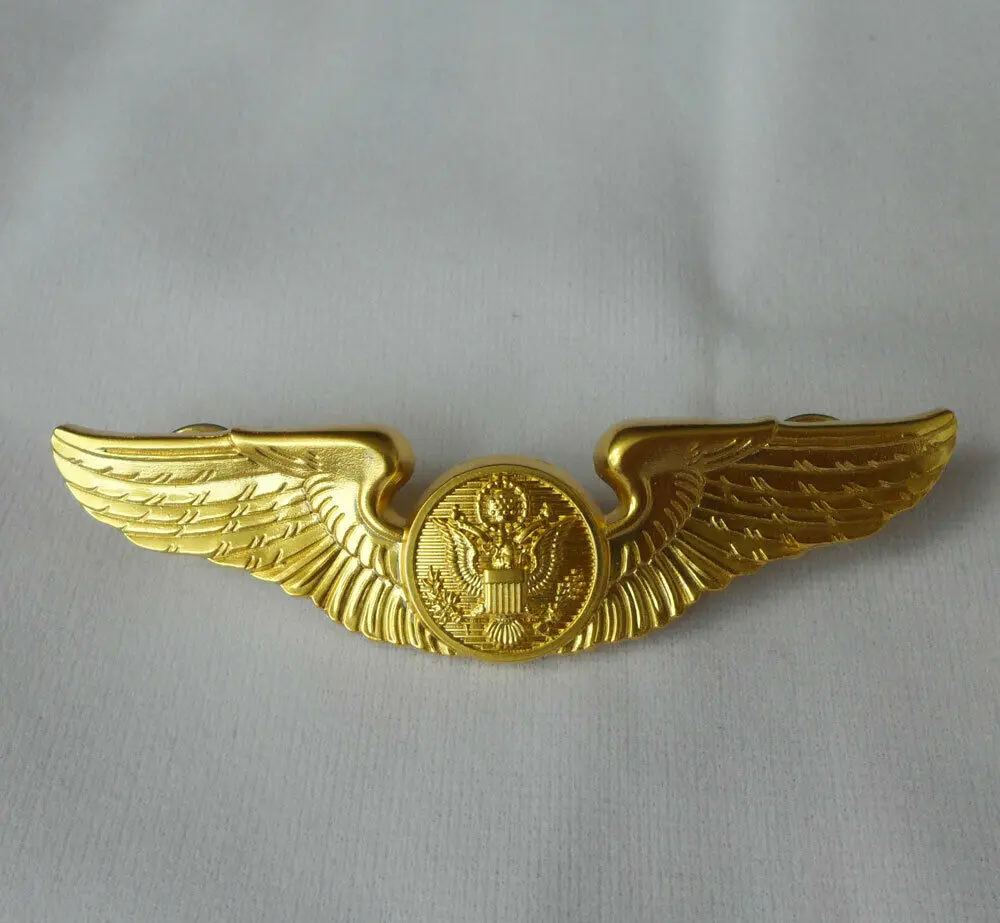 WWII WW2 U.S. Army Air Forces Aircrew Badge Pin Wings Golden-US274