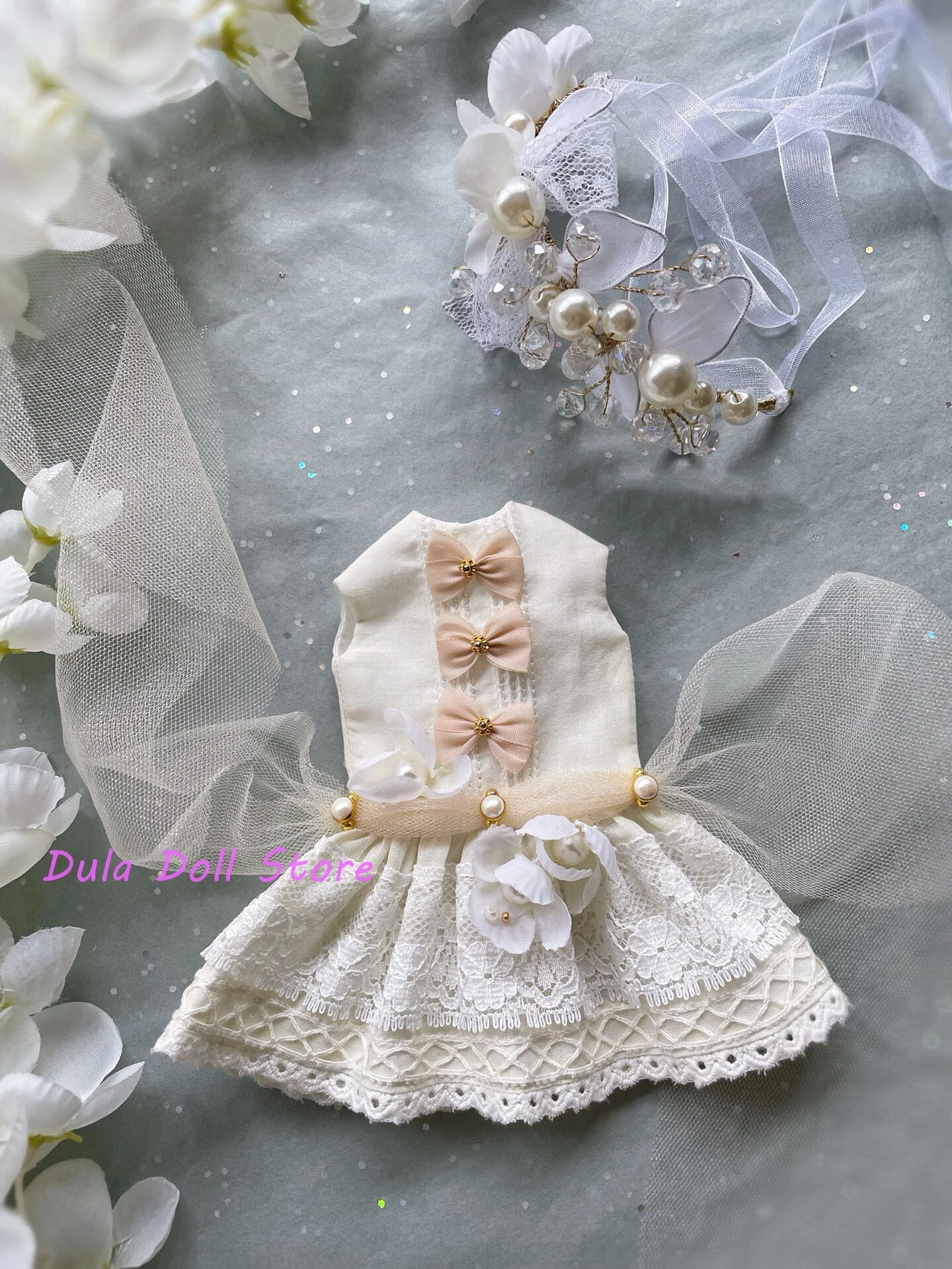 

Одежда для кукол 2026 Dula: платье-венок «Маленькая цветочная фея» для Blythe, Landoudou, Landazz, Qbaby, ob24, ob22, Azone