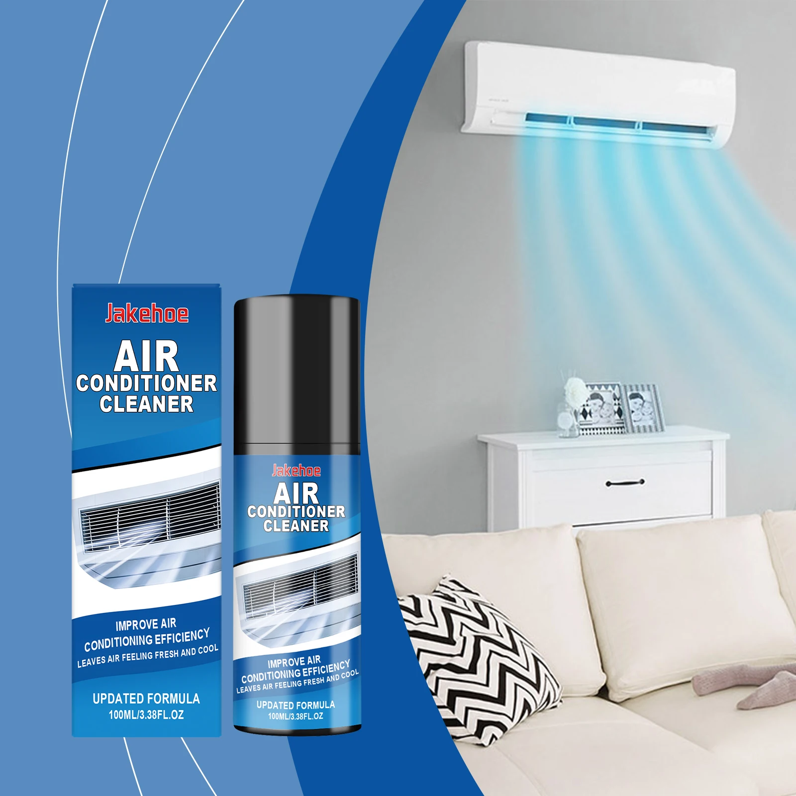 Air Conditioner Cleaner, Home-Safe, Mild Formula Cleans Dust & Stains, Eliminates Odors, Fits Indoor Filters & Various Models