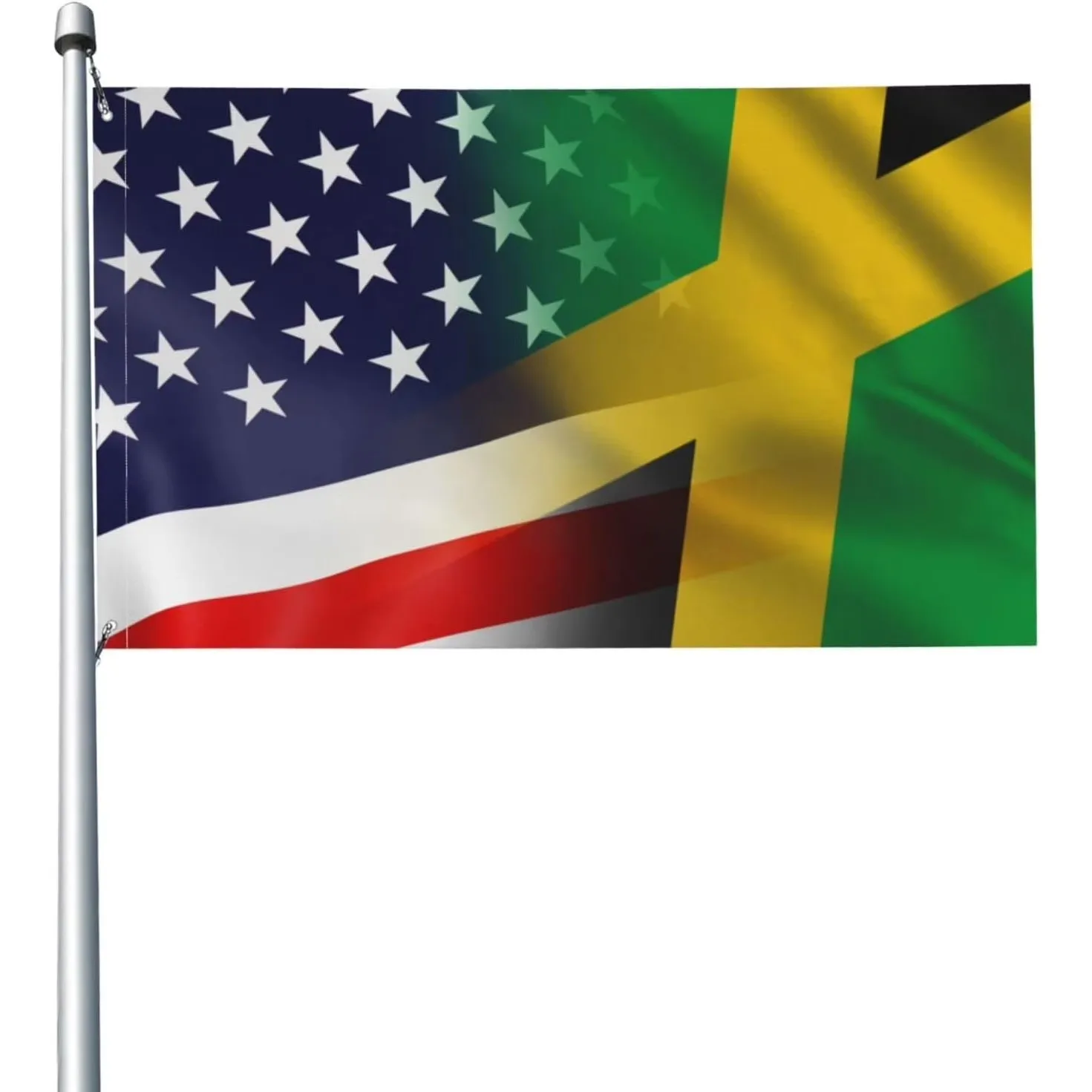 USA Jamaica Blend Flag Polyester Outdoor Indoor Banner Vivid Color Fade Resistant 3x5 ft