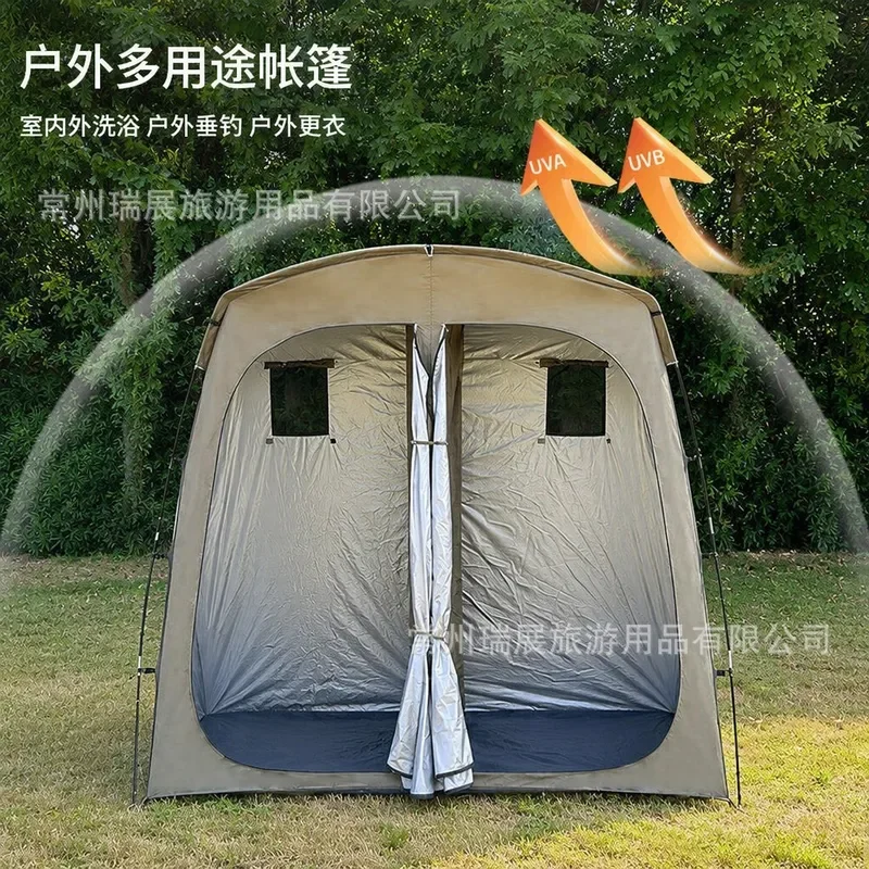 Portable Outdoor Toilet Tent Double Layer Privacy Shelter for Camping Hiking Beach Shower Changing Room Wet Dry Separation