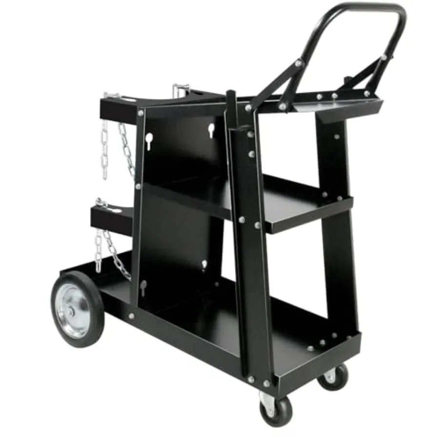 

Welding Cart Heavy Duty Welder Cart for MIG/TIG Welder and Plasma Cutter, 3-Tier Welding Cart with Wheels Handles and Gas Tank