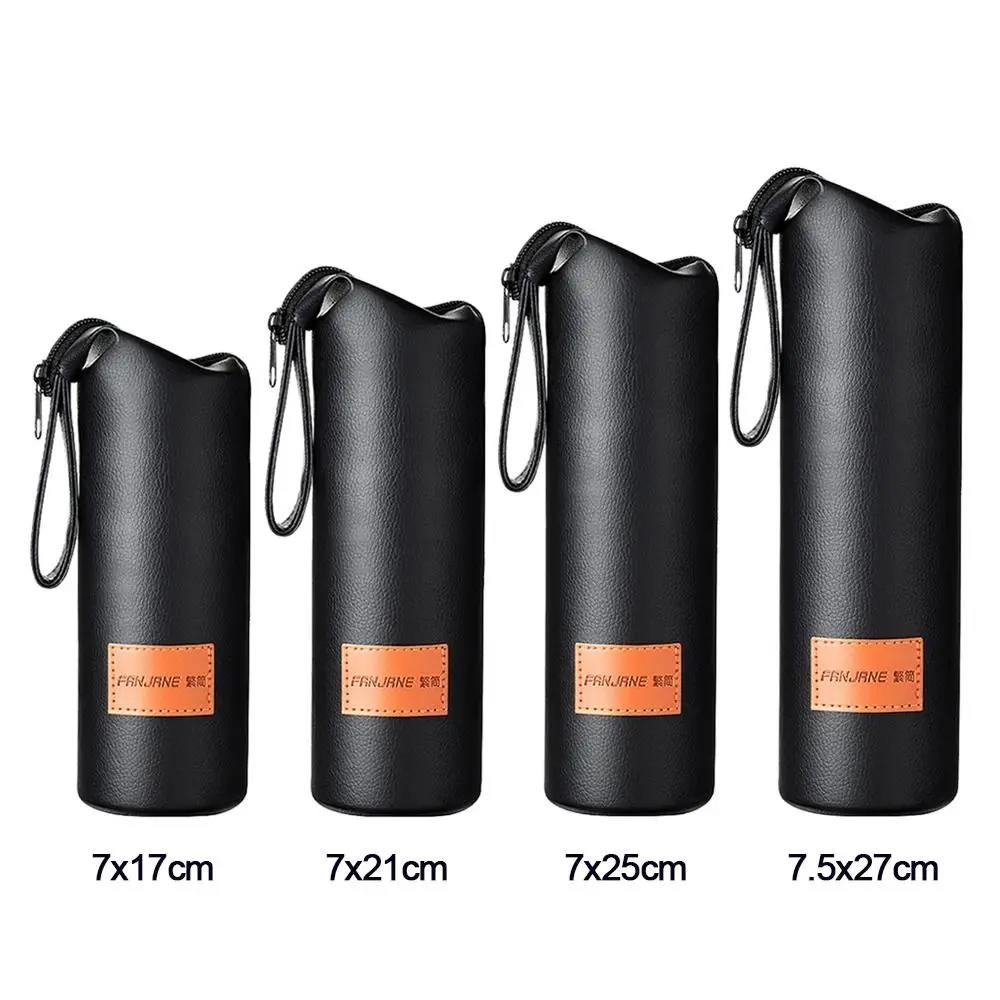 Anti Scalding Water Bottle Case PU Leather Glass Cups Storage Bag Outdoor Sport Pouch With Rope Vacuum Cup Sleeve Cover  ﻿