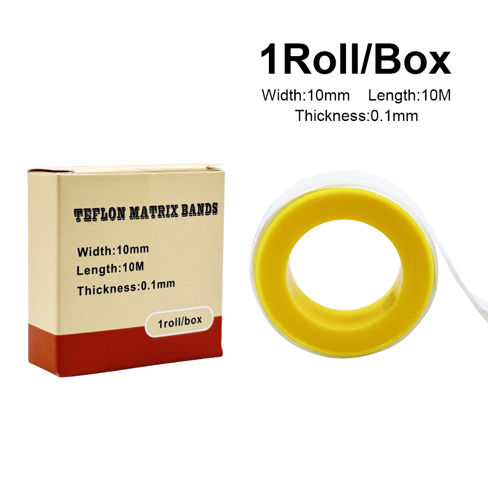 1Roll Dental Teflon Matrix Bands Anti-corrosive Non-Stick Matrix Strips Matrices PTFE Raw Material Belt Dentist Restore Material