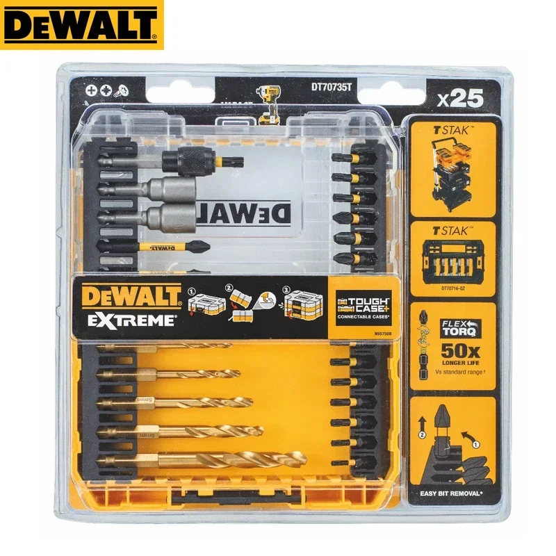 Imagem -02 - Dewalt-drill Cordless e Driver Bit Grupo Acessórios Ferramenta Elétrica Dt70735t Flextorq Bits de Impacto Dt70735t-qz 25 Pcs