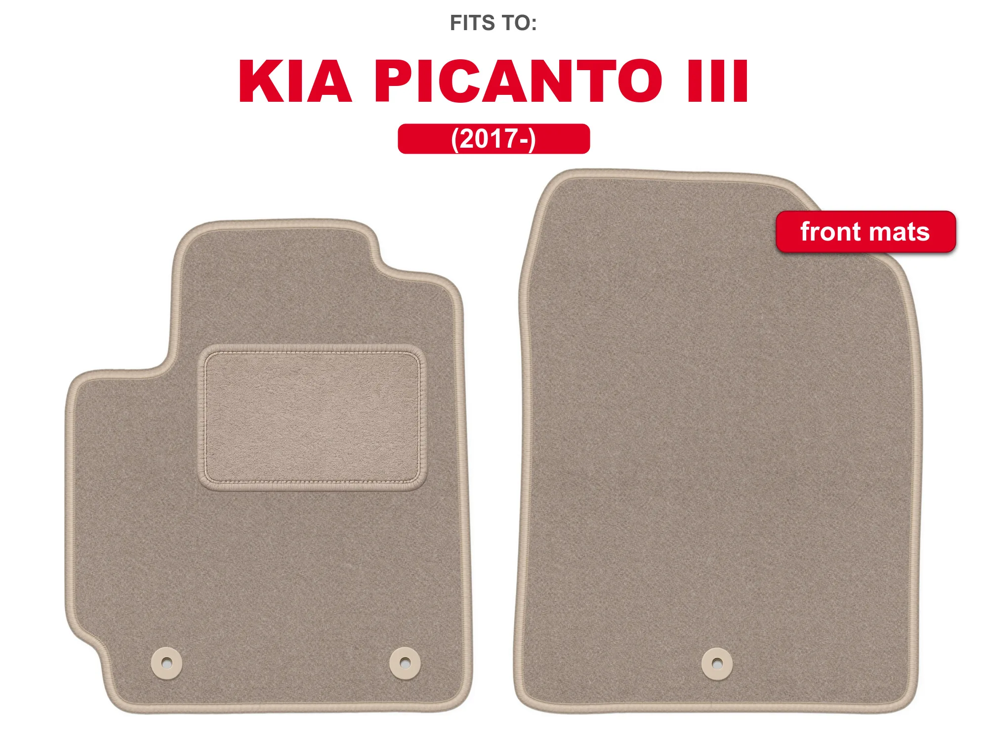 2017 Kia Picanto III velours set voorvloermatten