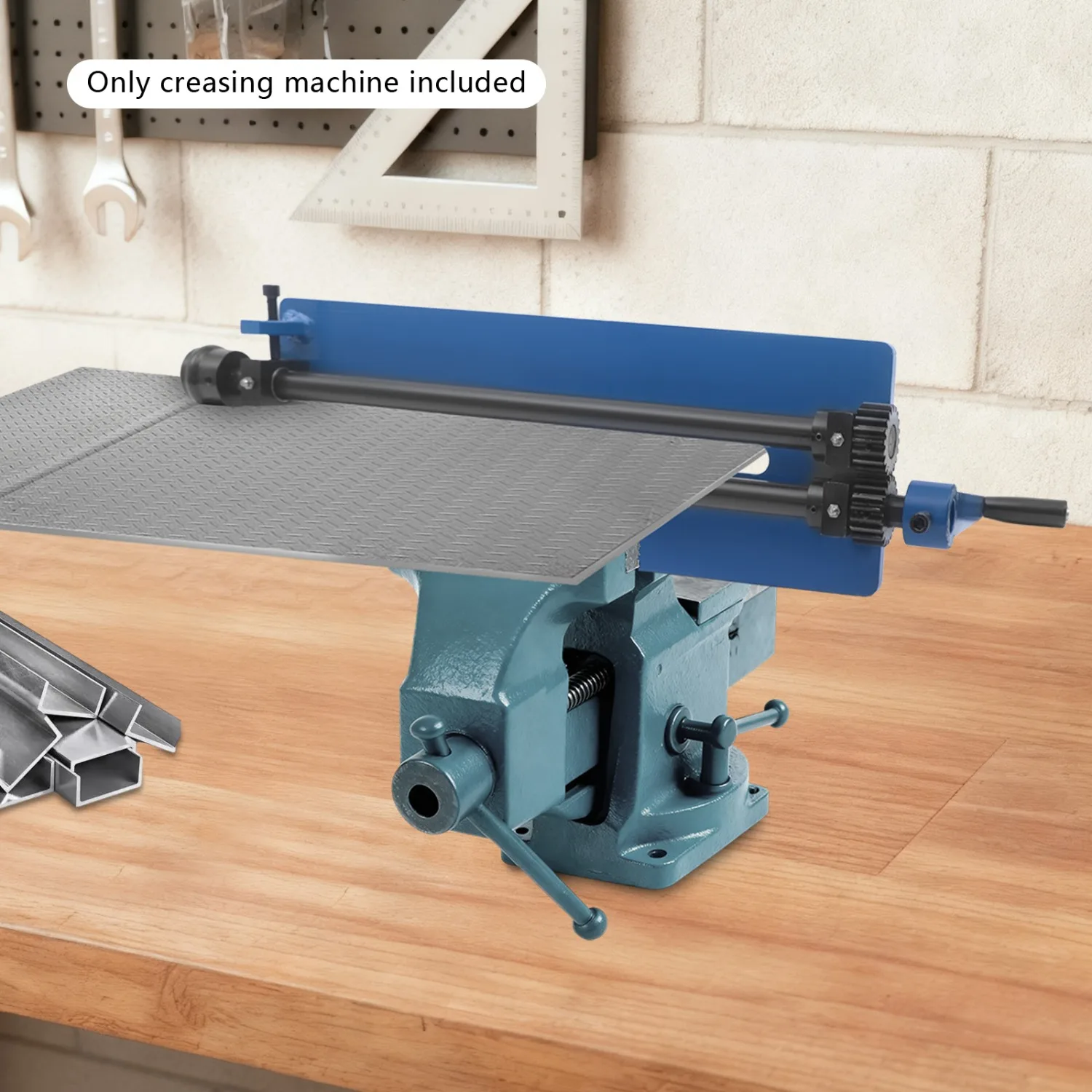 Image of 18 Zoll Blechrollmaschine, Tischrollwerkzeug, Einstellbares Blechkanten-Formgerät, Blau, 26,38*7,87*3,54 Zoll