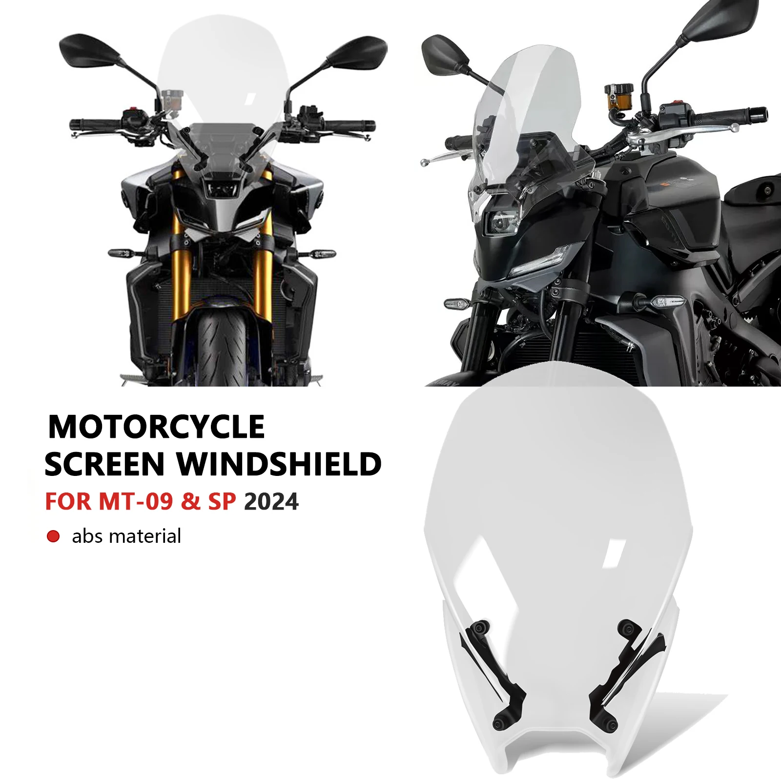 

Для MT-09 2024 2025 MT09 SP 2024 2025 мотоциклетный козырек лобового стекла, дефлектор, обтекатель, усиленный спойлер для ветрового стекла