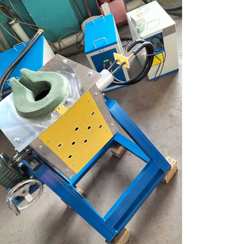 Iron Copper Aluminum Silver Gold Ruler Melting Induction Heating Equipment With Motor Resistance Furnace