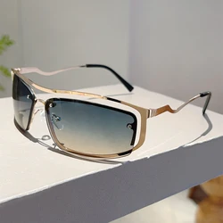 KAMMPT Fashion Sunglasses Women New Irregular Rim Gradient Outdoor Shades Ins Trendy Luxury Brand Design Stylish Sun Glasses