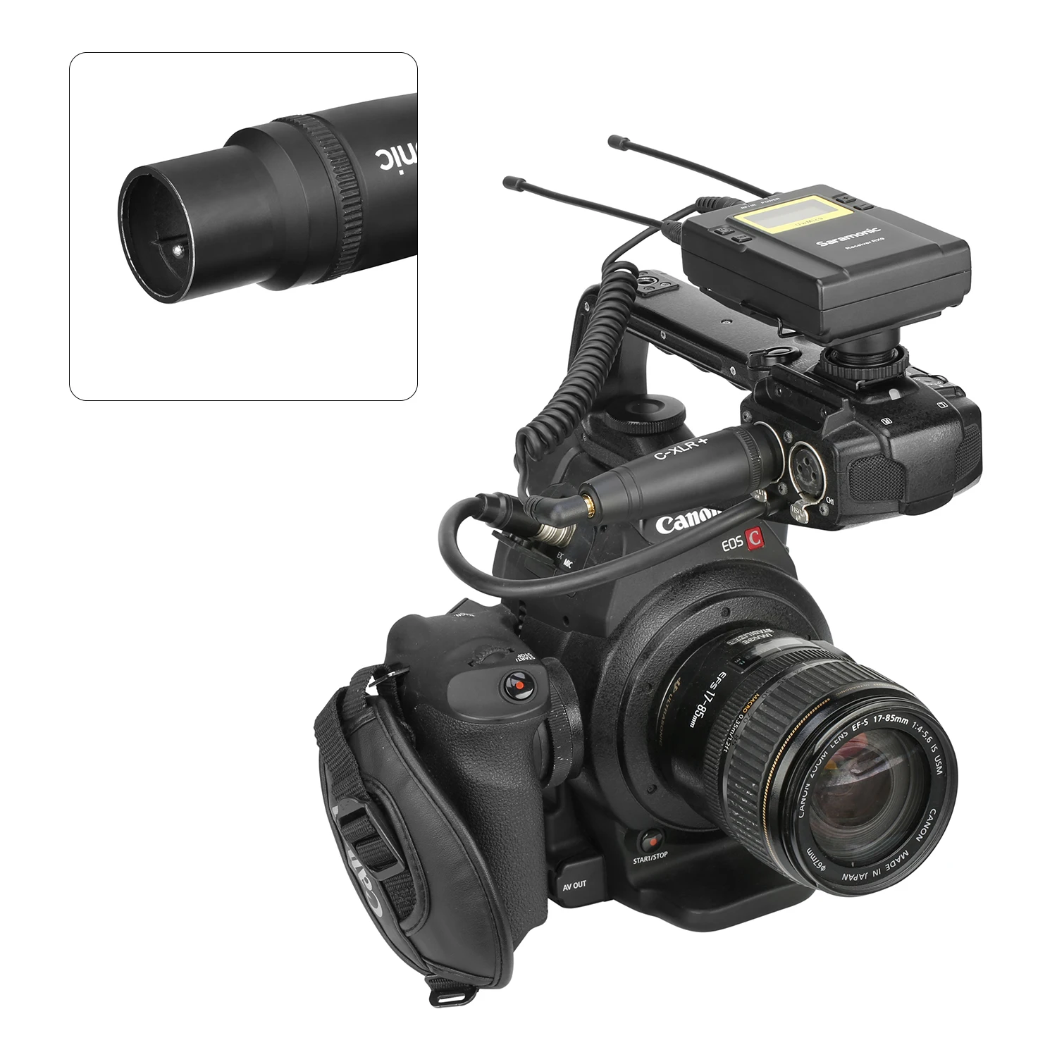 Saramonic C-XLR الصوت محول 3.5 مللي متر أنثى TRS إلى 3 دبوس XLR ذكر لل ميكروفون لاسلكي فيديو سينما كاميرات الصوت مسجلات