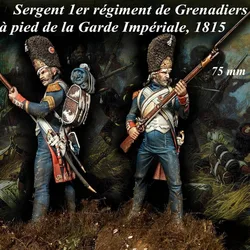 1/24 Scale 75mm Resin Body Assembled Model Kit Ancient French Grenadier Historical Military Sculpture Unassembled and Unpainted