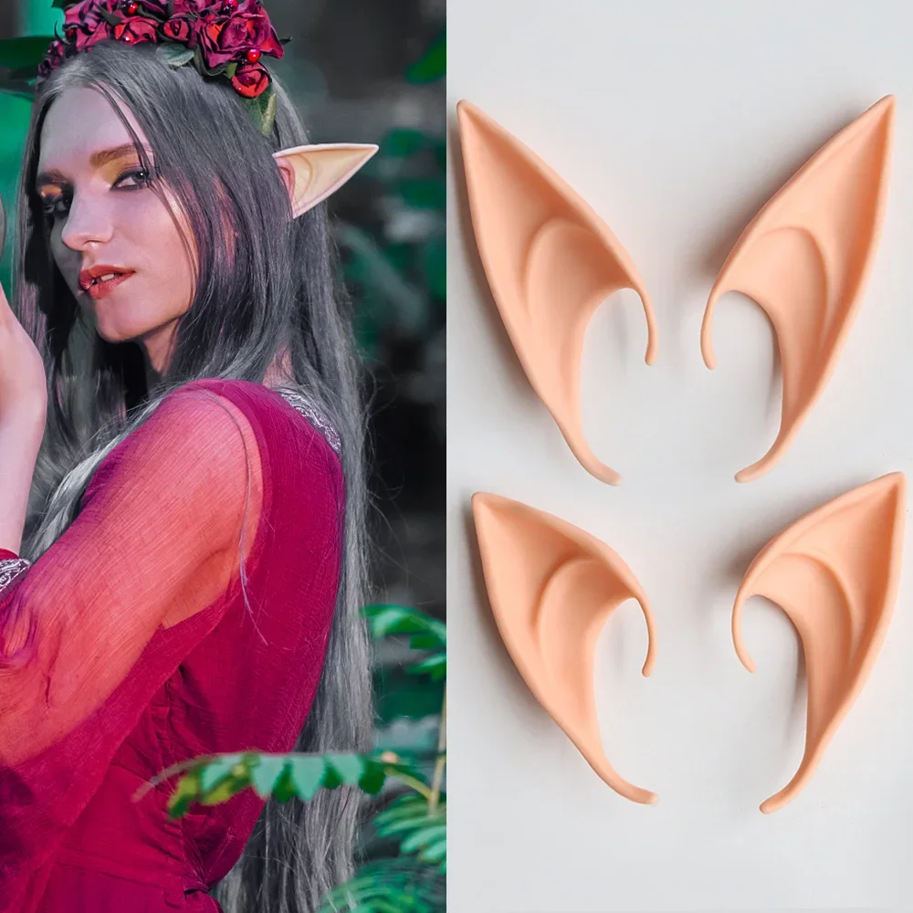 Halloween Elf Ear Makeup Ball Cosplay Props Latex Pointed Ears Party Props Elf Monster False Ears Halloween Party Decoration