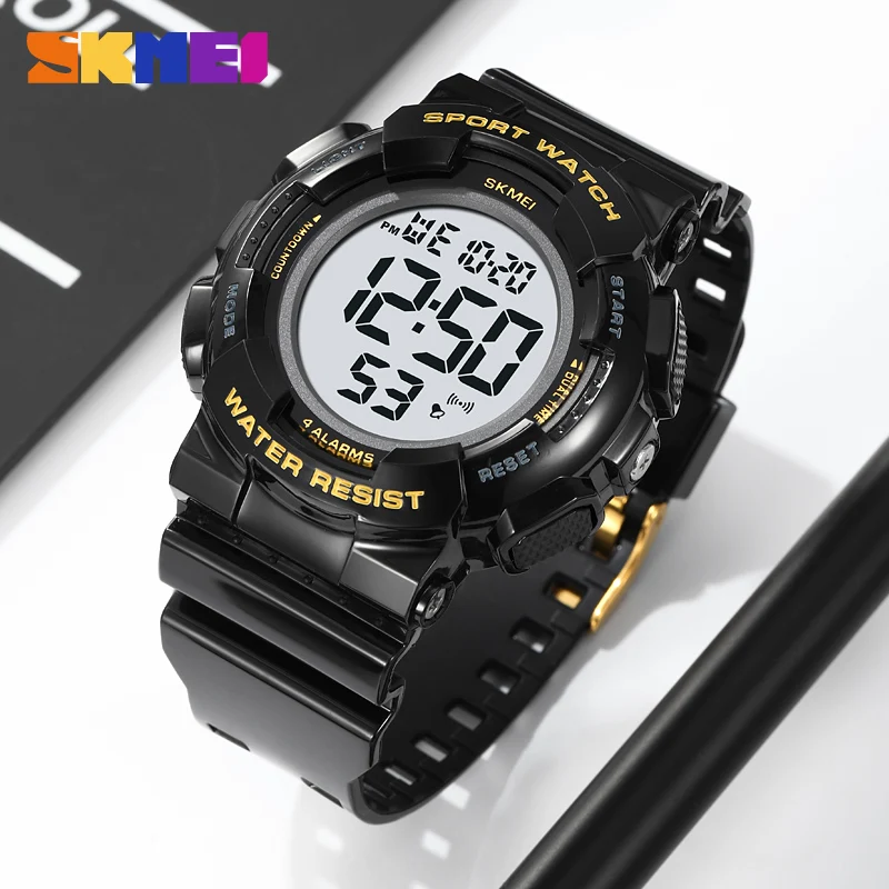 SKMEI Waterproof Sport Watch for Man Luxury Military Stopwatch Countdown Digital Watches Luminous High Volume 4 Alarm Clock