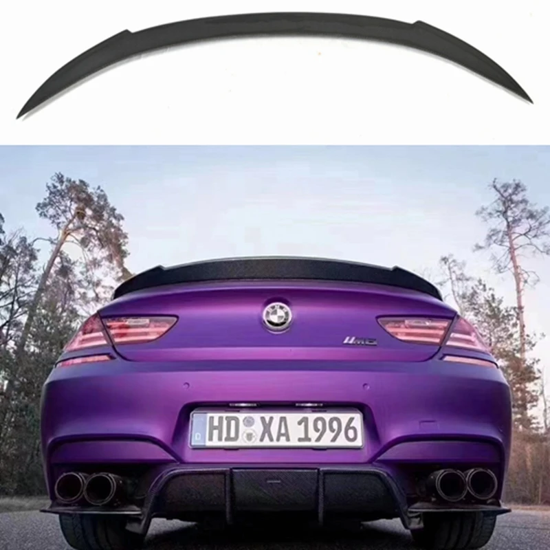 For BMW 6 Series M6 F06 F12 640i 650i 640i Sedan Rear Trunk Spoiler Boot Lip Wing 2012 - 2016 Carbon Fiber / FRP