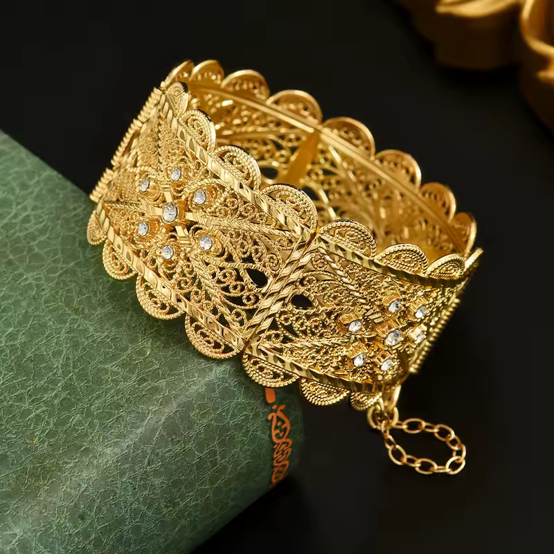 An Algerian Bride's Bracelet Jewelry With Napoleon Graphic Coin Design Finely Carved, A Wrist Accessory For Wedding Dress - Image 10