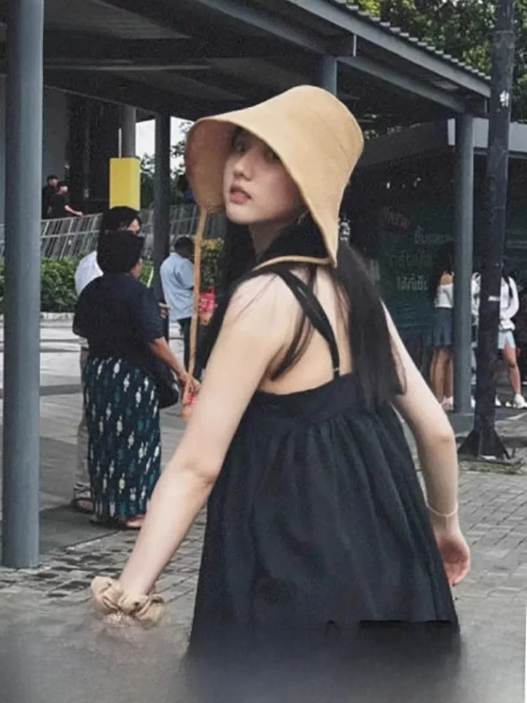 rouiiefao-large-brim-straw-hat-women's-summer-beach-vacation-sun-protection-fisherman-hat-breathable-outdoor-cap-polyester