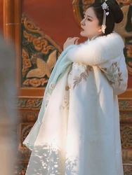 Long Cape Hanfu Damen Samt verdickt chinesischen Stil Schal alte Kleidung Cape Herbst und Winter