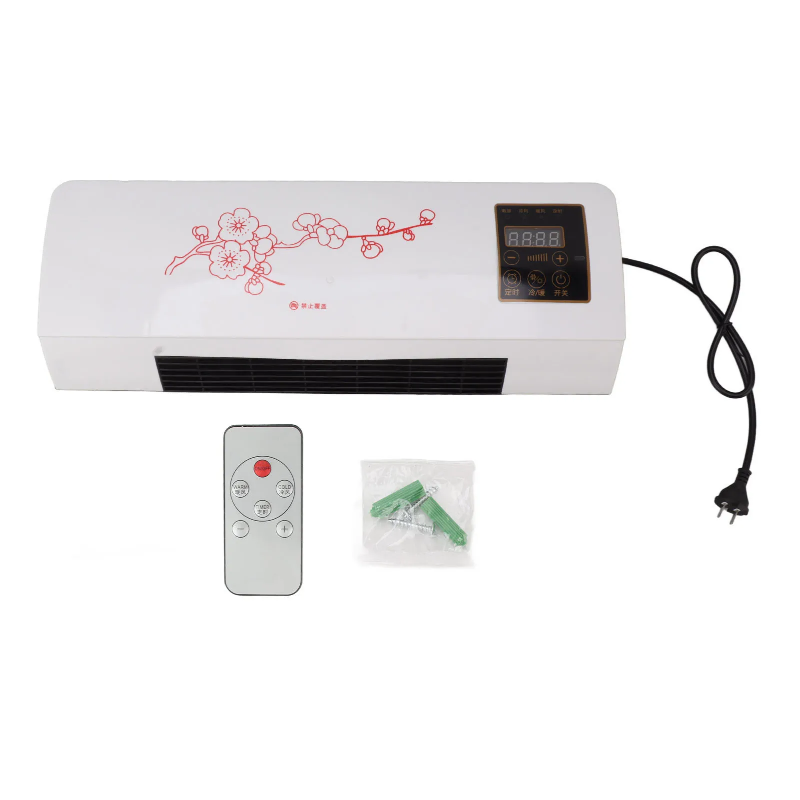 Wall Mounted Air Conditioner, Dual Function Cooling & Heating, Remote Control: Ideal for year-round comfort in bedrooms, bathroo