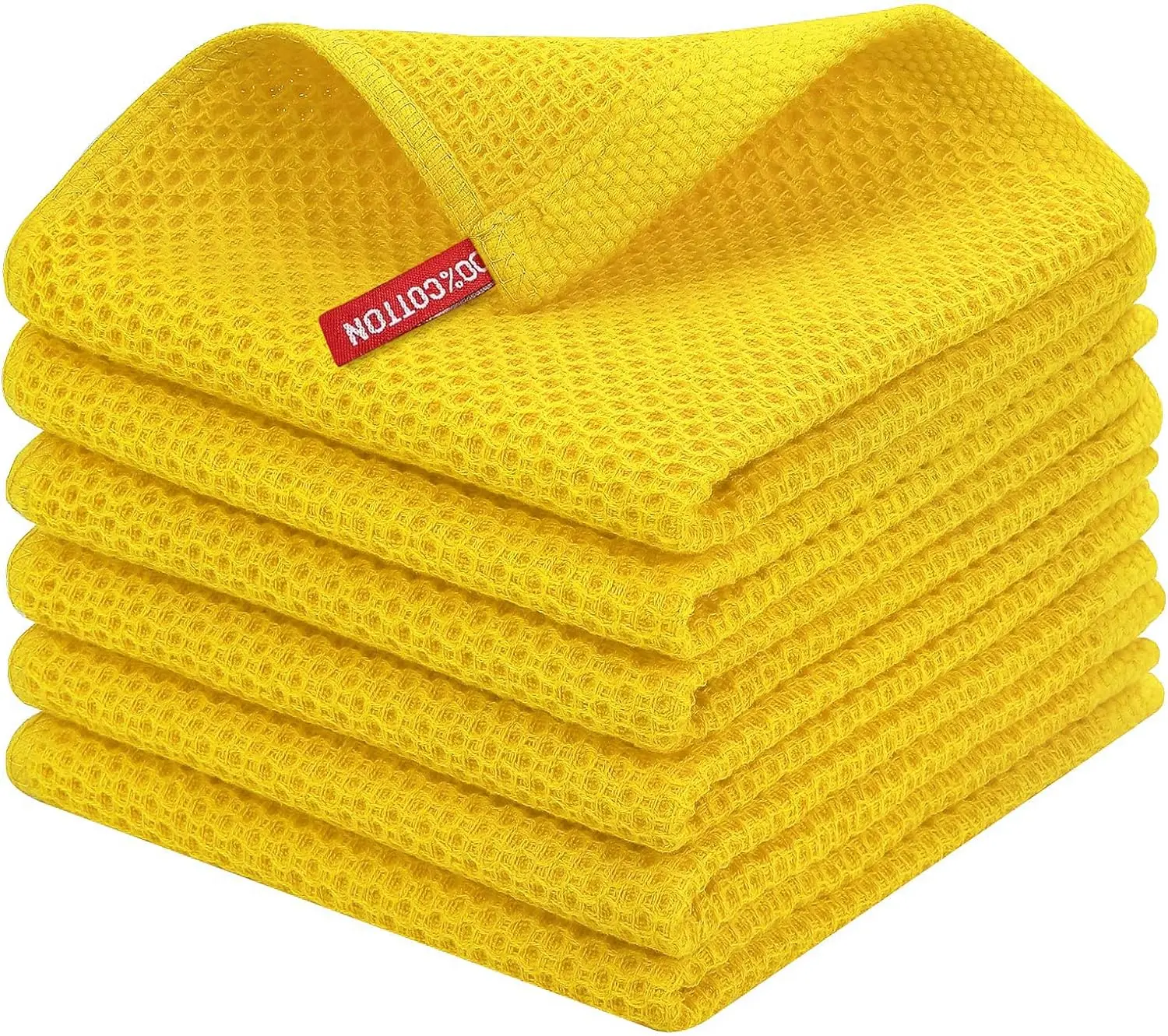 Cotton Honeycomb Kitchen Square Towel Set, Easy to Clean
