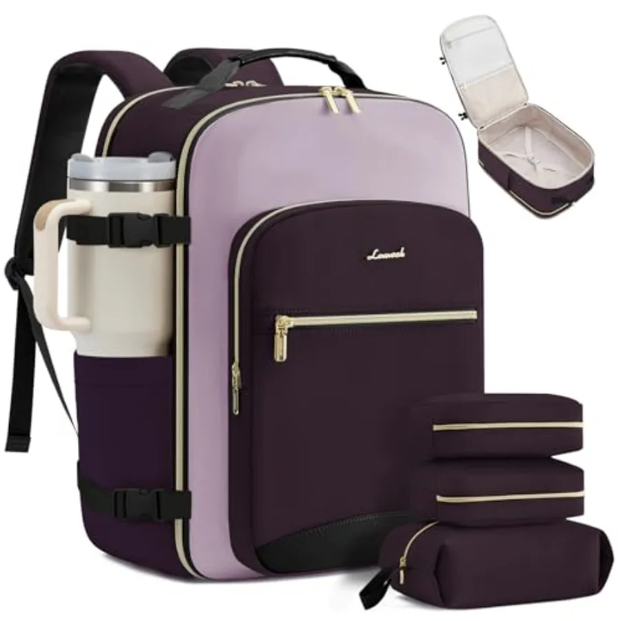

40L Large Travel Backpack for Women Carry on Backpack Airline Approved Waterproof Travel Essentials fits 18" Laptop TSA Persona