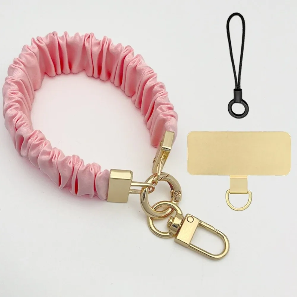 Pleated Design Mobile Phone Strap Metal Card Pendant Cell Phone Chain Anti Loss Short Mobile Phone Lanyard