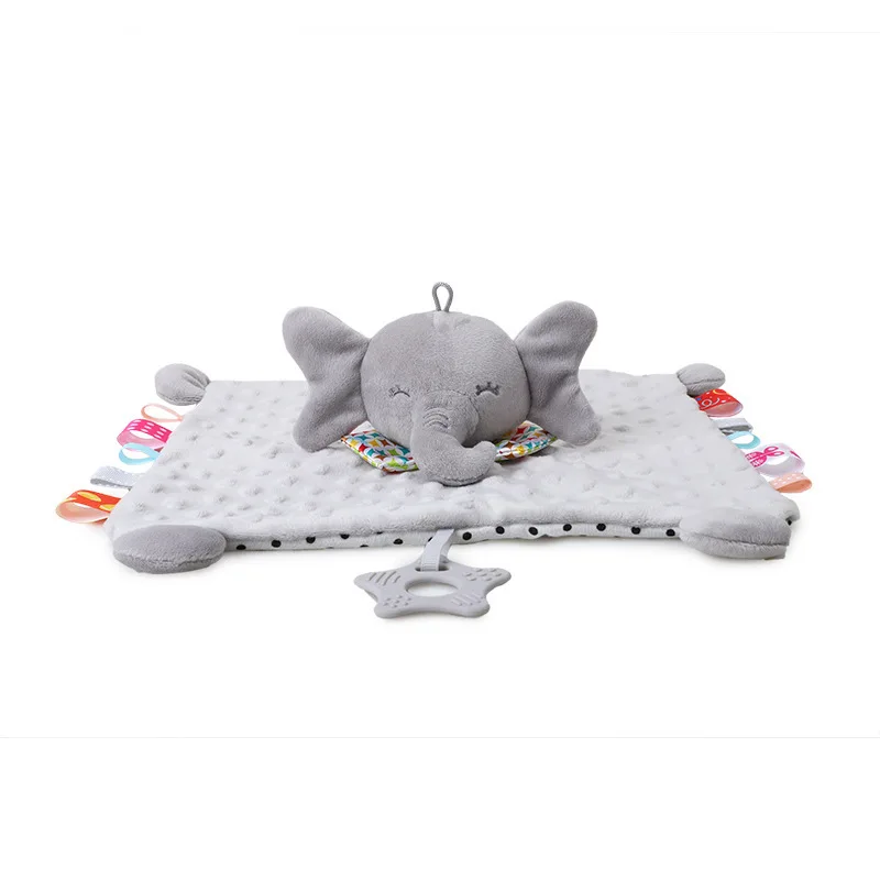Elephant Baby Comforter Blanket Soft Appease Towel Baby Rattle Animals Toys Soothe Reassure Sleeping Towel Lathe HangingToddler