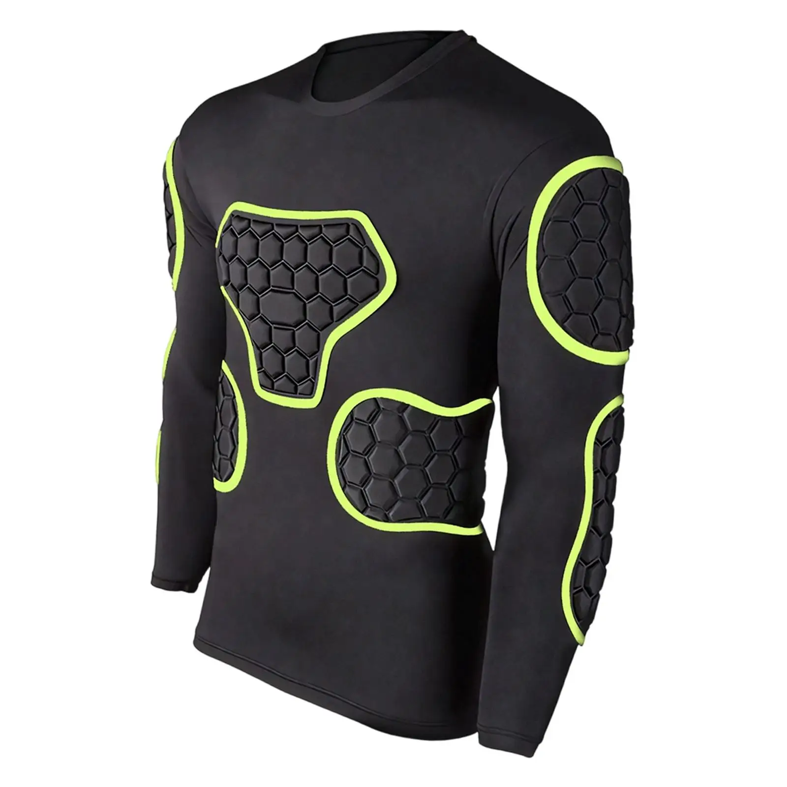EVA Foam Compression Sports Shirt Impact Resistant Chest and Elbow Guard Long Sleeve Athletic Gear for Multi Sport Use