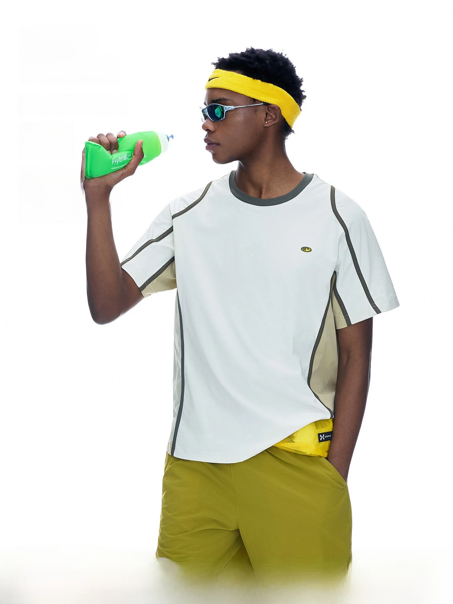 

Artannie Outdoor Quick Dry Short Sleeve Men's T-Shirt 2026 Summer New American Color Block Couple Sports Tops Polyester Fiber