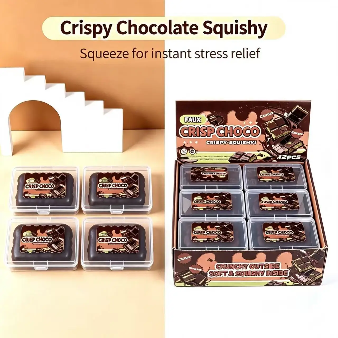 Crispy skin Skittles pinch music, simulated chocolate decompression vent toy, slight cracks during transportation are normal