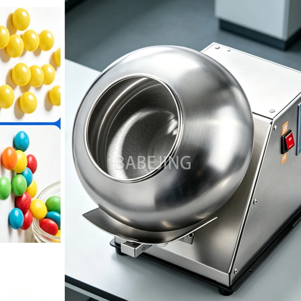 Mini Sugar Polishing Pan Candy Coating Machine for Nut Chocolate Tablet Pill Desktop Processing Equipment