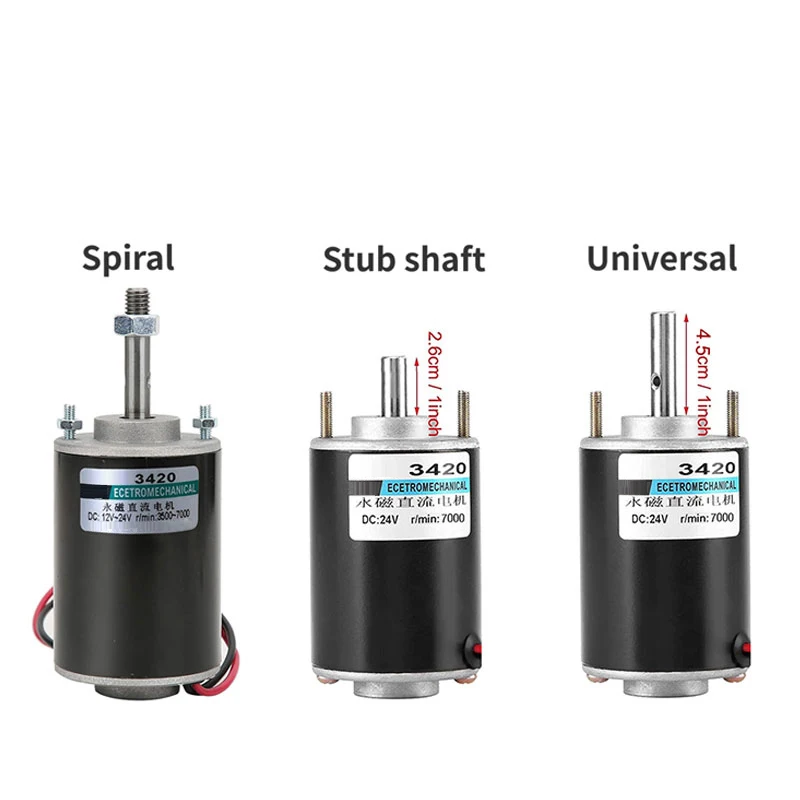 XD-3420 30W High Torque DC Motor 12V/24V Permanent Magnet Motor Mini DC Motor DIY Generator Motor CW/CCW 3500-7000RPM