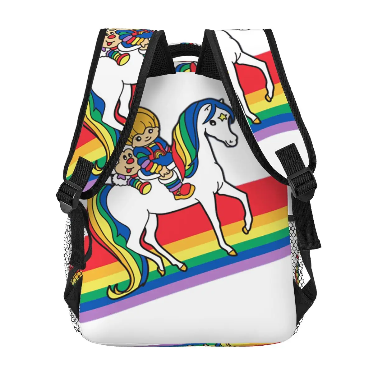 Rainbow Brite And Friends - レトロ 80 年代の漫画デザインのバックパックホットセールデイパック男の子女の子ブックバッグスクールバッグショルダーバッグ