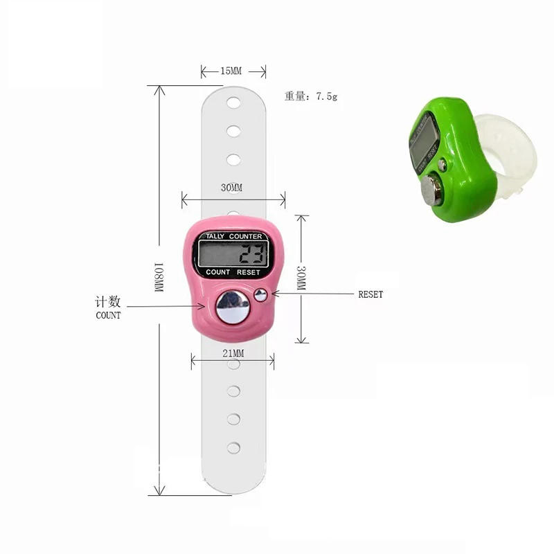 1pc Mini Electronic Finger Counter Hand Tally Clicker Counter Ring Digital Counters Knitting Row Counter Stroke Contador