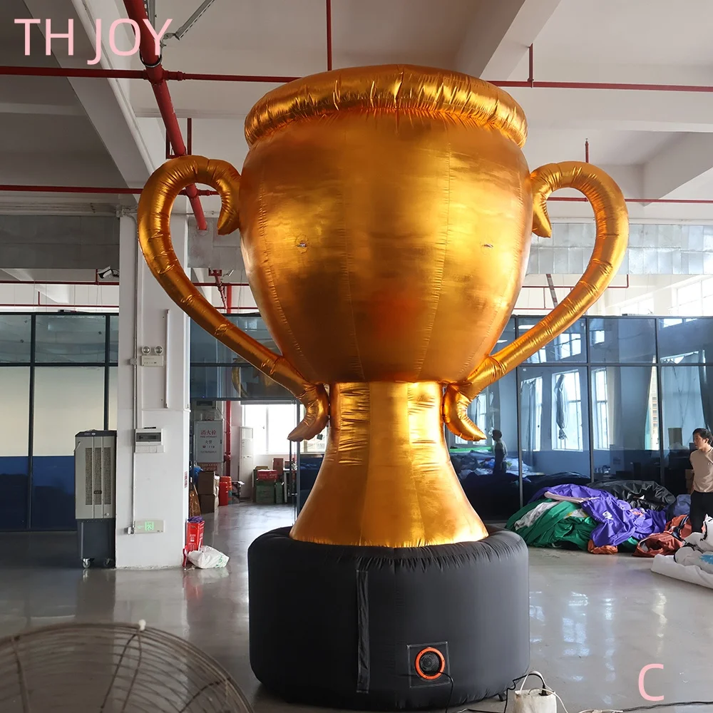 Modèle de trophée gonflable extérieur, tasse de prix géant personnalisée en or pour événements sportifs