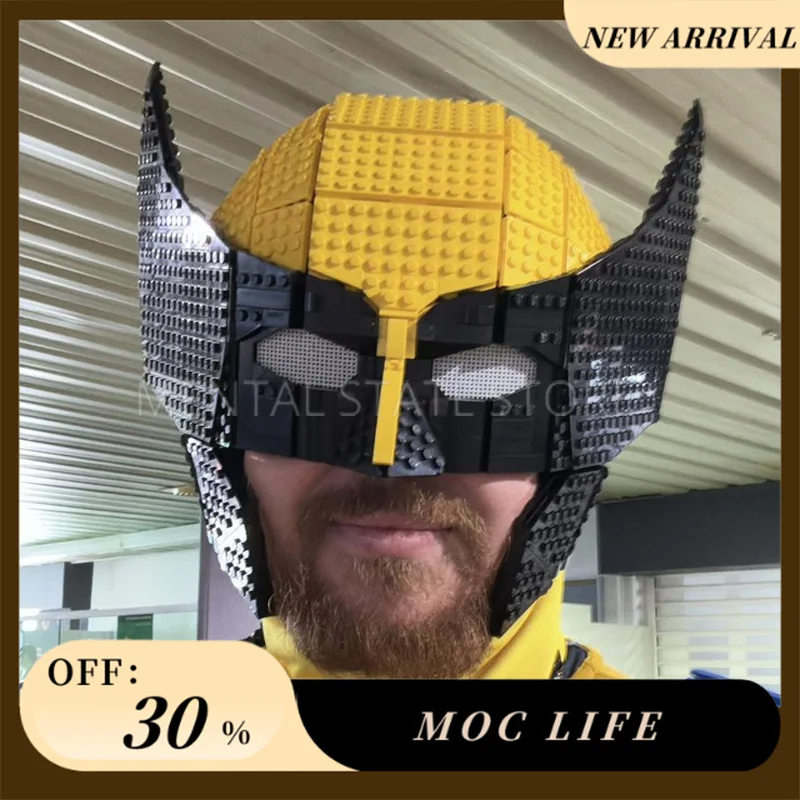 NEW 1113PCS Customized MOC Wearable Wolverine Cowl Building Blocks Technology Bricks DIY Creative Assembly Toys Holiday Gifts