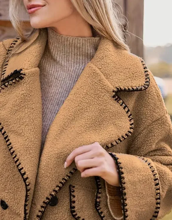 

New Women's Coat Temperament Commuting Female Daily Clothing Autumn and Winter Pocket & Loose Casual for Women