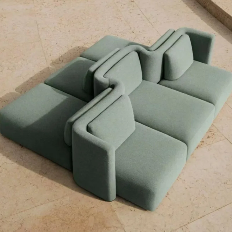

Modern Italian minimalist module sofa wabi-sandy wind special-shaped full-fledged hotel exhibition hall studio