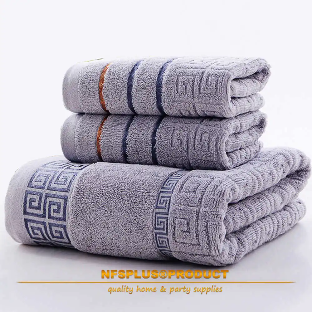 3 Pack 100% Cotton Towel Set 70x140cm Adult Bath Towel 2PCS 35x75cm Hand Towel Soft Absorbent For Bathroom Travel Sport Pool Gym