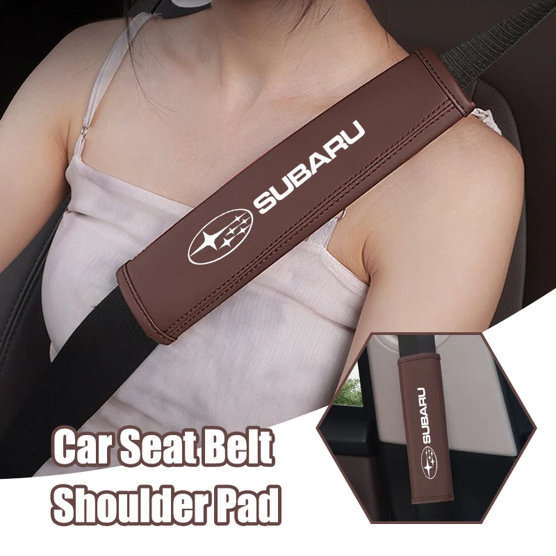 

2Pc High quality leather car seat belt shoulder pad For Subaru STI OUTBACK WRV BRZ XV Impreza Forester Legacy Ascent Accessories