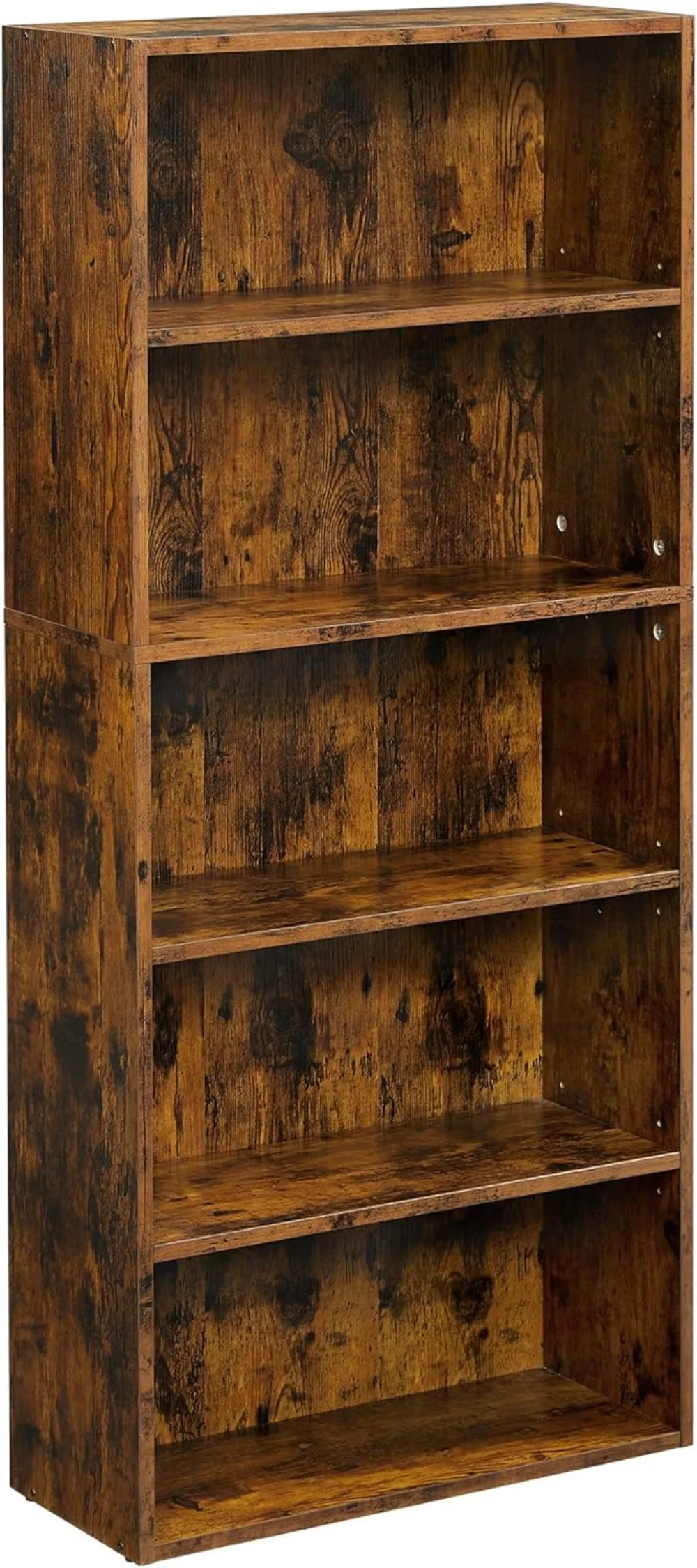 

Bookshelf, 23.6 Inches Wide, 5-Tier Open Bookcase with Adjustable Storage Shelves, Floor Standing Unit, Rustic Brown ULBC165X01