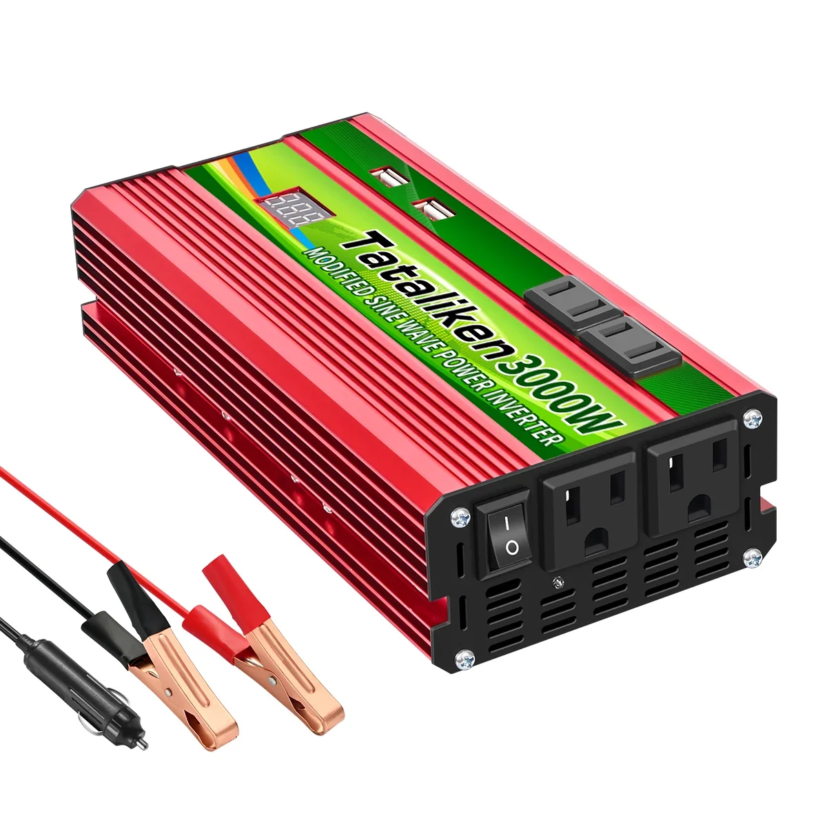 1600W 2600W 3000W Car Power Converter DC12V24V To AC 110V 60HZ Modified Sine Wave Inverter Wit Dual Usb Ports