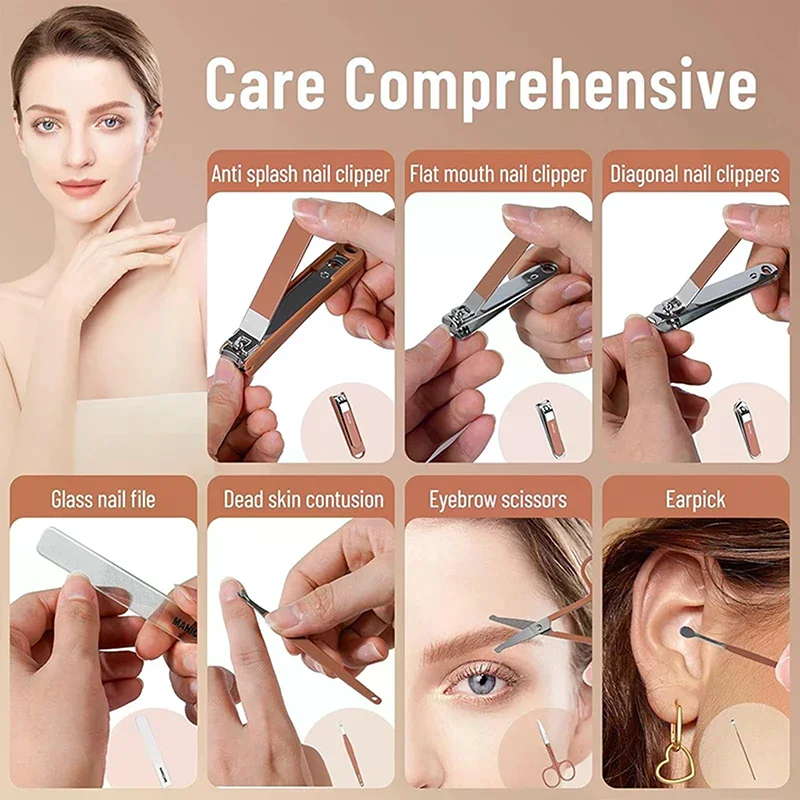 8-in-1 Nail Set Tool for Manicure Box Professional Pedicure Nail Cutter Set Nail Care Nail Clipper Kit