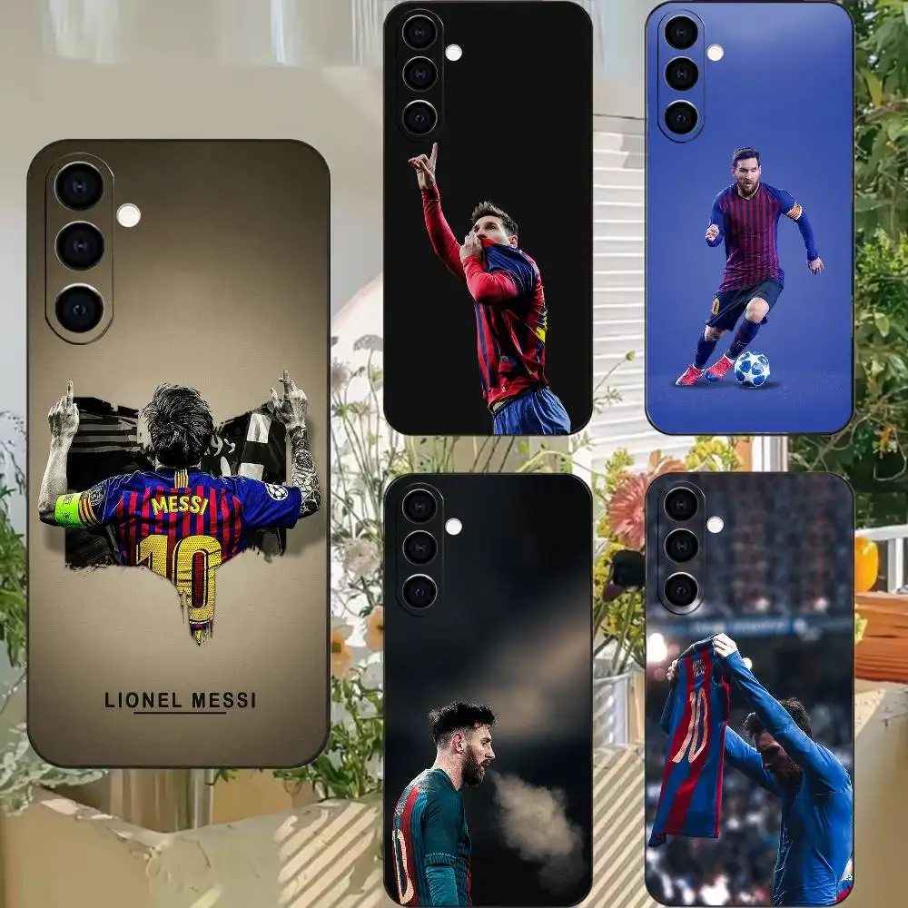 Football Messi Stadium  Phone Case Black Silicone Soft For Samsung A73,A72,A71,A70,A53,A52,A51