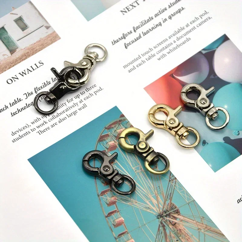 5pcs Metal Swivel Eye Snap Hook Trigger Lobster Clasps Clips for Leather Craft Bag Strap Belt Webbing