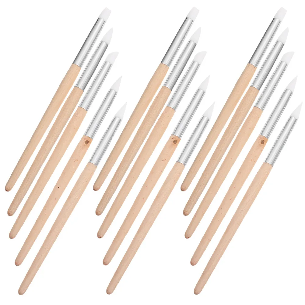 

Набор из 15 силиконовых ручек для дизайна ногтей, профессиональные инструменты для росписи ногтей, аксессуары для лепки из глины, принадлежности для гончарного дела, DIY