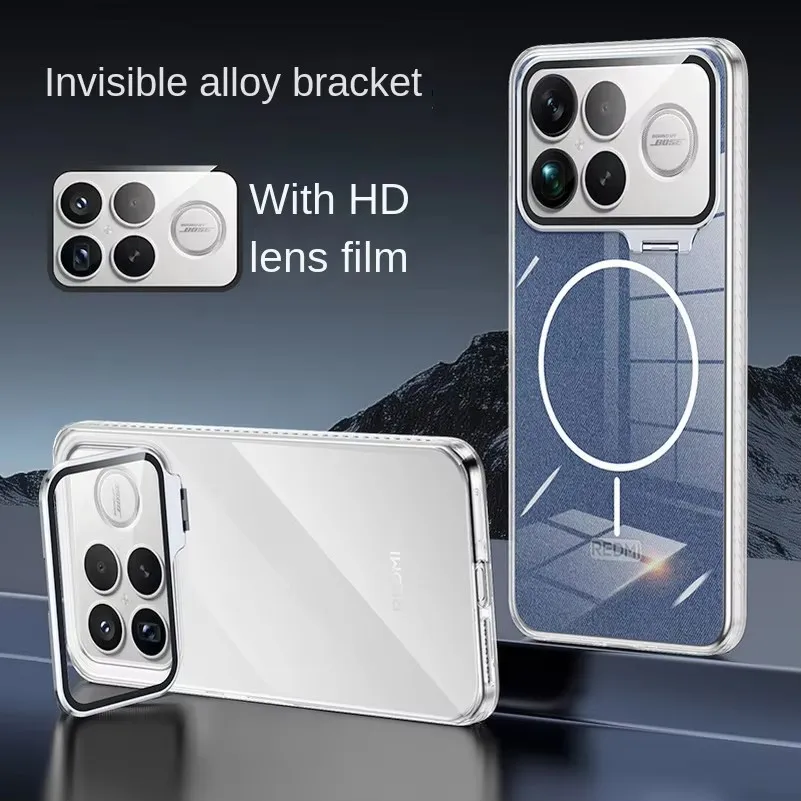 

Fashion Transparent Case Anti-yellowing Metal Lens Glass Protective Lens For Xiaomi Redmi K90 Pro Max redmi k90 Holder Cover