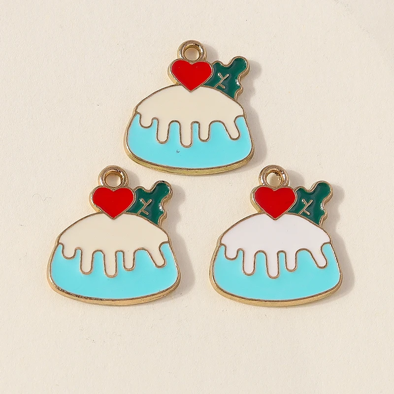 Leslie 10 Stück süße Emaille-Lebensmittel-Charms, süßer Mini-Cup-Kuchen-Anhänger für Armband, handgefertigte Schmuckherstellung – Detail 25