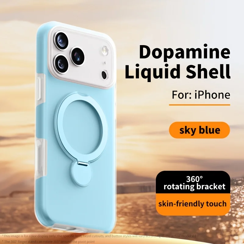 Modische Silikon-Handyhülle mit Magnetständer für iPhone 13 14 15 16 17 Pro Max Kameraschutz Stoßfeste Rückabdeckung